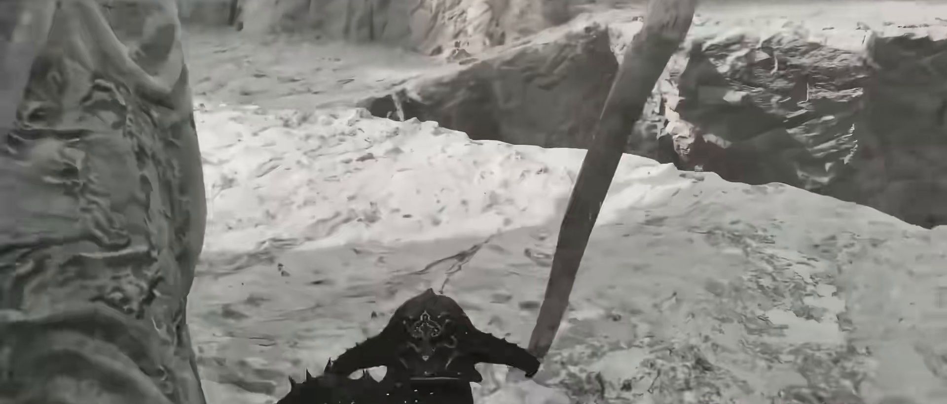 Protagonist's view: advancing along a cleared path